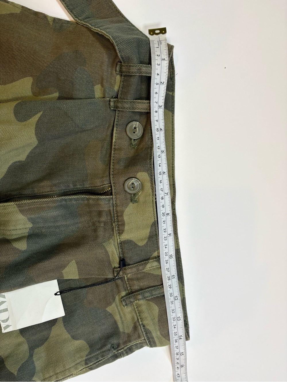 Zara Camo Wide Leg Pants | NWT | Size S | 100% Cotton | Zip Fly - Picture 10 of 14